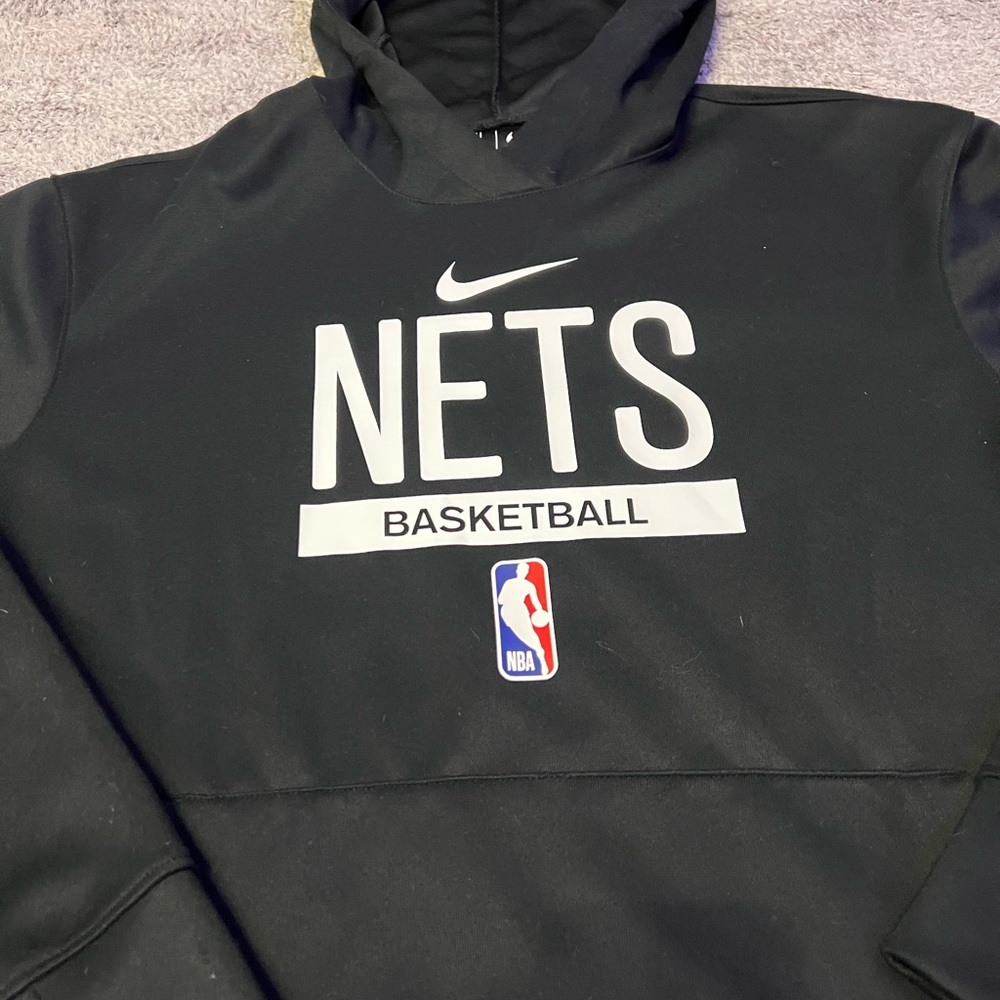 Nets Nike Black Spotlight Practice Performance Pullover Hoodie - Picture 3 of 5